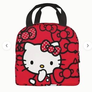 Hello Kitty Insulated Lunch Tote Bag - Reusable - Vibrant Red with Floral Design